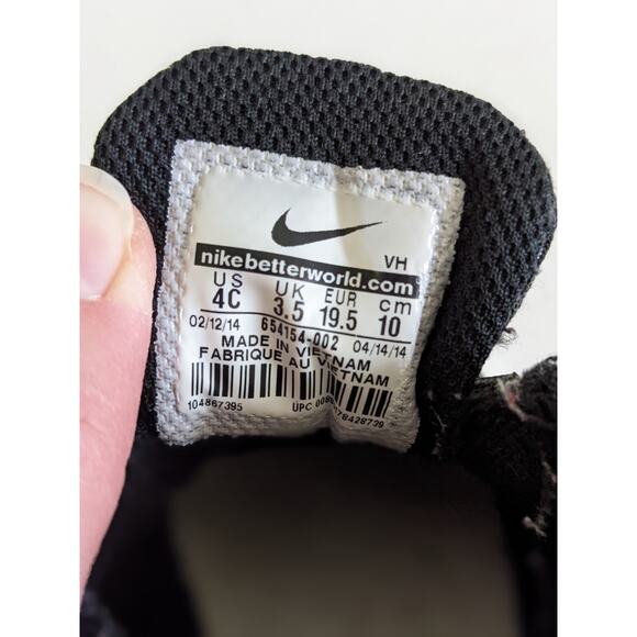 Nike Fusion Run 3 Sneakers Size 4C Black Gray 654154-002 Shoes - Picture 8 of 8